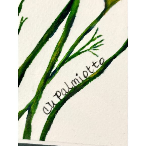 Poppies Watercolor Painting Wall Decor Orange Flower Art Signed & Framed - Picture 8 of 14